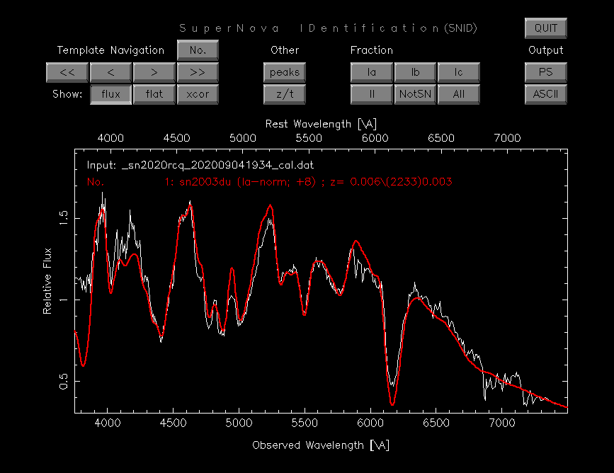 Identification of supernova 2020rcq with SNID