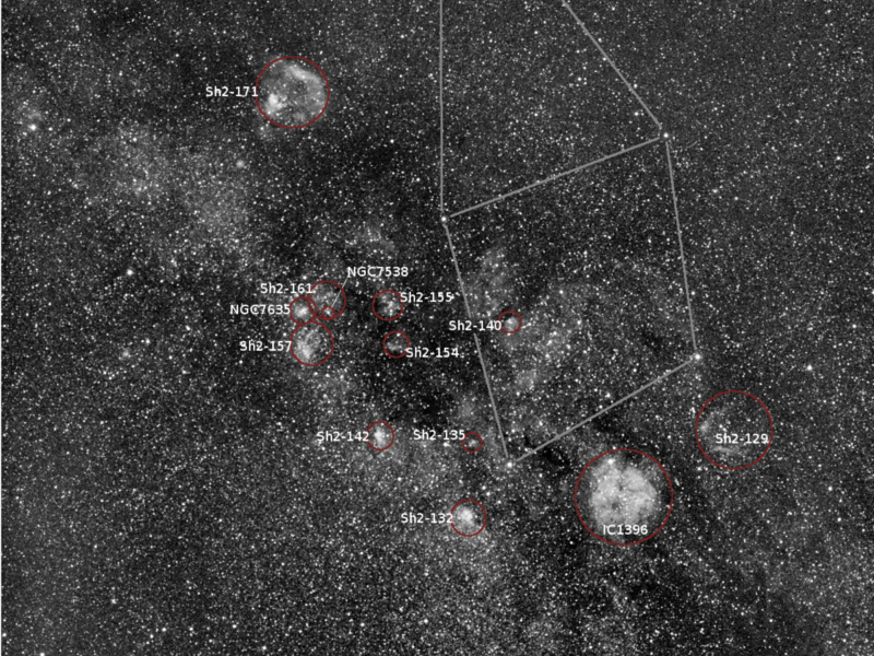 Übersichtsaufnahme im Sternbild Cepheus