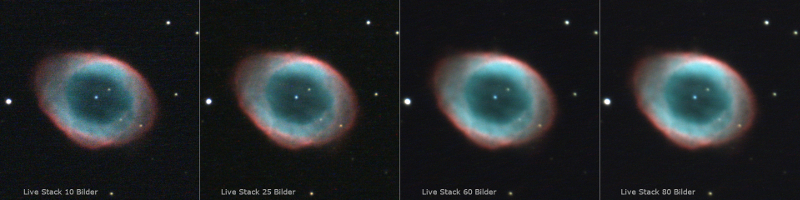 PN M 57 (Ringnebel) Test LiveStack