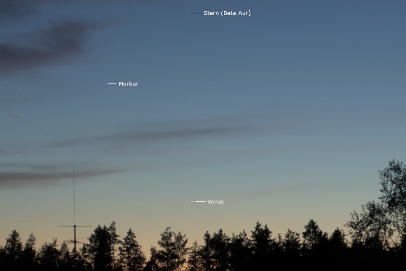 Merkur und Venus am Abendhimmel am 23.05.2021