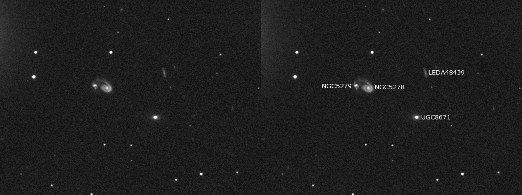 Wechselwirkendes Galaxienpaar NGC5278 und NGC5279
