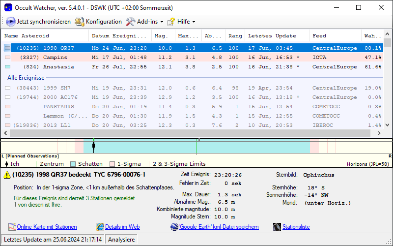 Screenshot Occultwatcher