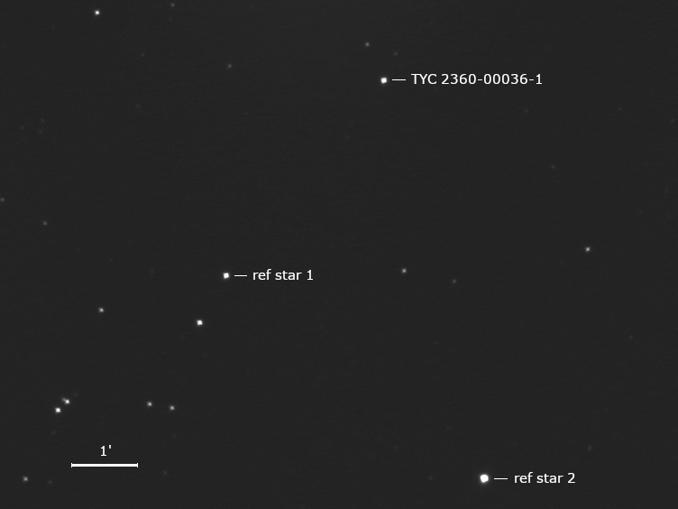 Aufnahme ca. 20 Minuten vor der Sternbedeckung