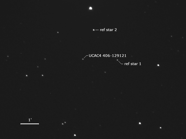 Aufnahme ca. 15 Minuten vor der Sternbedeckung