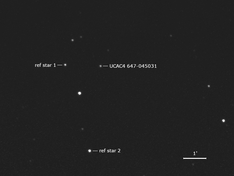 Aufnahme ca. 20 Minuten vor der Sternbedeckung