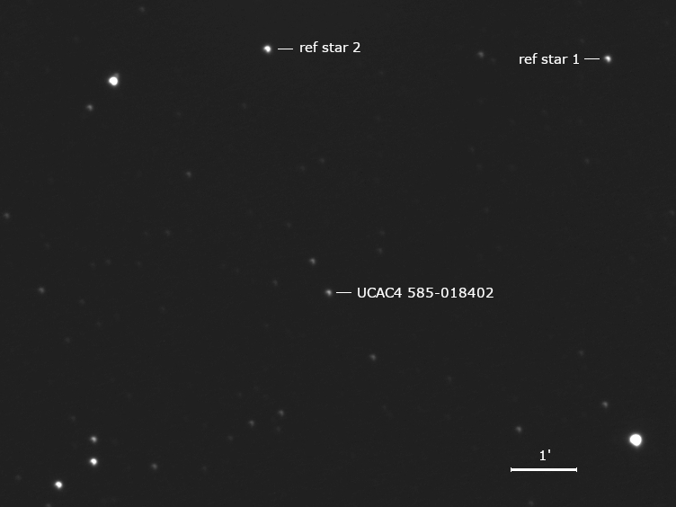 Aufnahme ca. 20 Minuten vor der Sternbedeckung