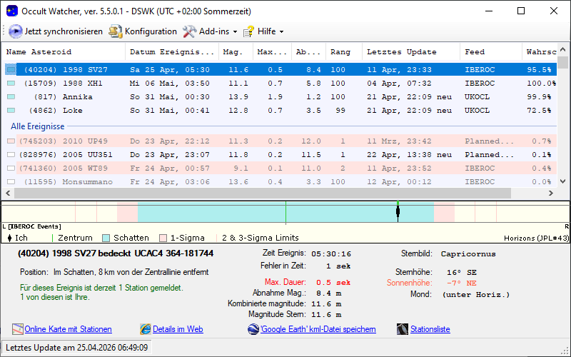 Screenshot Occultwatcher