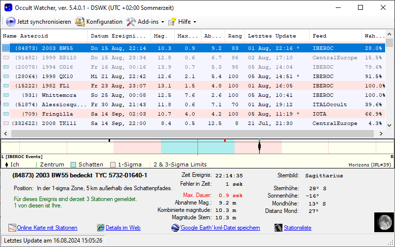 Screenshot Occultwatcher