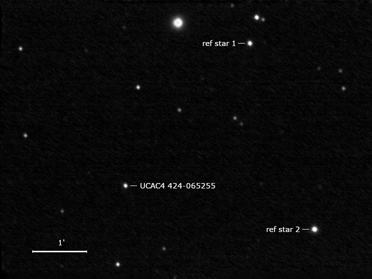 (8828) 1988 RC7, UCAC4 424-065255 und Umgebungssterne