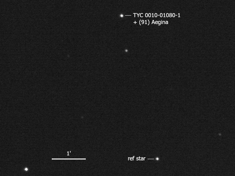 (91) Aegina, TYC 0010-01080-1 und Umgebungssterne