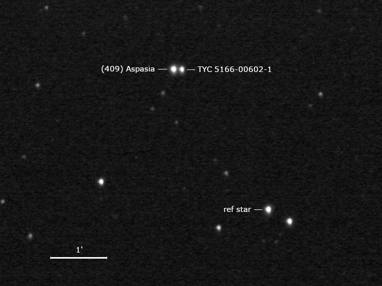 (409) Aspasia, TYC 5166-00602-1 und Umgebungssterne