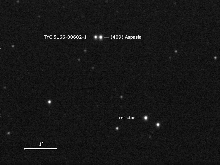 (409) Aspasia, TYC 5166-00602-1 und Umgebungssterne