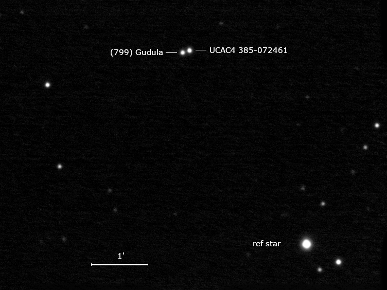 (799) Gudula, UCAC4 385-072461 und Umgebungssterne