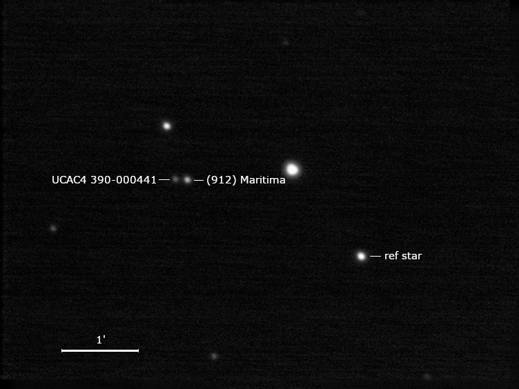 (912) Maritima, UCAC4 390-000441 und Umgebungssterne