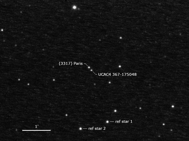 (3317) Paris, UCAC4 367-175048 und Umgebungssterne