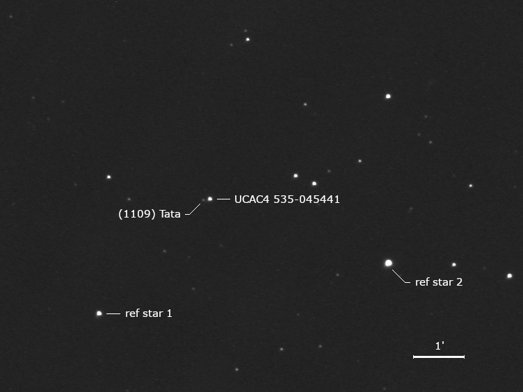 zu bedeckender Stern UCAC4 535-045441 und Umgebungssterne