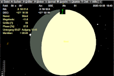 Sternbedeckungen durch den Mond, TYC 1230-01424-1, HNSky-Karte