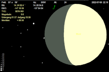 Sternbedeckungen durch den Mond, TYC 5574-361-1 9,6 mag, HNSky-Karte