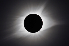 Totality, outer corona, Regulus (Alpha Leonis) at the very left, stack of 15 images