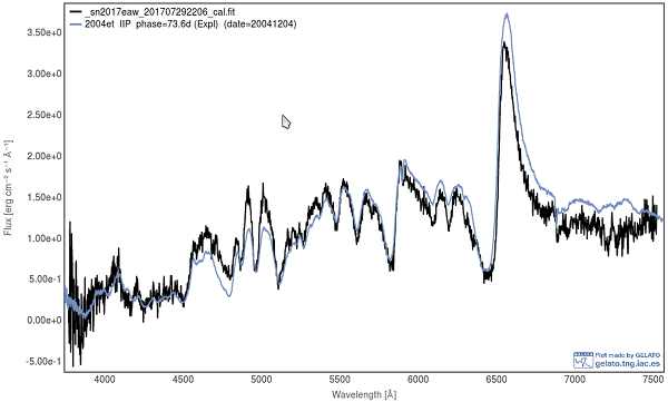 Identification of supernova 2017eaw 2017-07-29