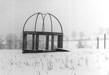 Beton- und Stahlgerüst im Winter 1985/1986