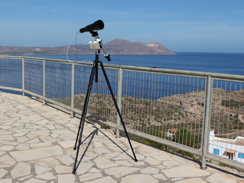 Teleskopaufbau mit Vixen Polarie und 200mm Teleobjektiv