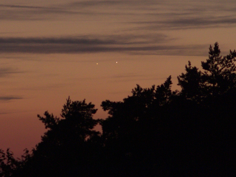 Venus-Jupiter-Konjunktion am Abend des 27.08.2016